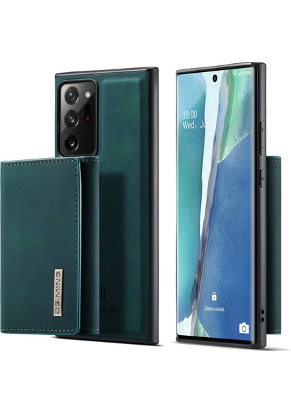 Kickstand Tasarım Pu Deri Kaplamalı Tpu+Pc Samsung Galaxy NOTE20 ULTRA/NOTE20 Ultra 5g-Green Için Çıkarılabilir Manyetik Cüzdanlı (Yurt Dışından)