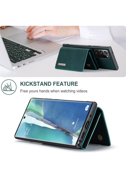 Kickstand Tasarım Pu Deri Kaplamalı Tpu+Pc Samsung Galaxy NOTE20 ULTRA/NOTE20 Ultra 5g-Green Için Çıkarılabilir Manyetik Cüzdanlı (Yurt Dışından) fiyatları