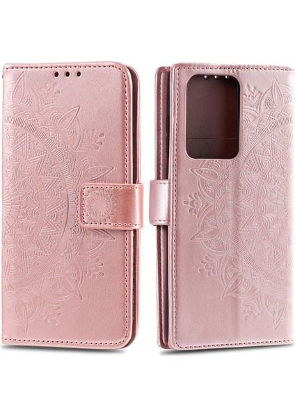 Samsung Galaxy NOTE20 ULTRA/NOTE20 Ultra 5g-Rose Gold Için Çiçek Deri Cüzdan Kılıfı (Yurt Dışından) fiyatları