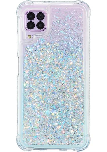 Samsung Galaxy A12-SILVER Için Glitter Powder Quicksand ve Tpu Koruma Arka Kapak Kılıfı (Yurt Dışından)