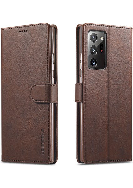 Samsung Galaxy NOTE20 Ultra/20 Ultra 5g-Coffee Için Deri Cüzdan Stand Kapak Telefon Kılıfı (Yurt Dışından)