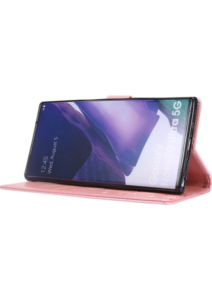 Kelebek Çiçek Baskı Tpu+Pu Deri Deri Stand Kapak Kılıfı Samsung Galaxy NOTE20 ULTRA/NOTE20 Ultra 5g-Rose Altın (Yurt Dışından) fırsatları