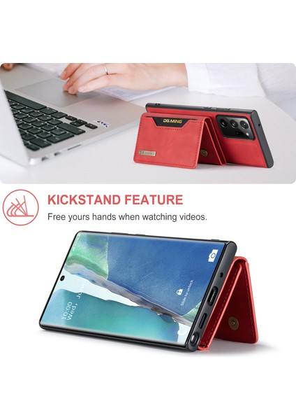 Samsung Galaxy NOTE20 ULTRA/NOTE20 Ultra 5g-Red Için Manyetik Üç Katlı Cüzdan Kickstand Deri Kılıf (Yurt Dışından) fiyatları