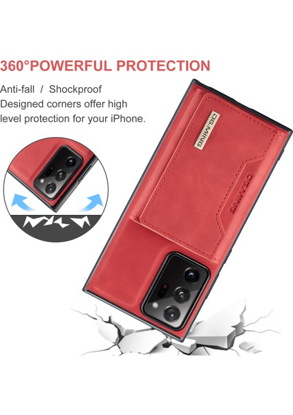 Samsung Galaxy NOTE20 ULTRA/NOTE20 Ultra 5g-Red Için Manyetik Üç Katlı Cüzdan Kickstand Deri Kılıf (Yurt Dışından) fırsatları