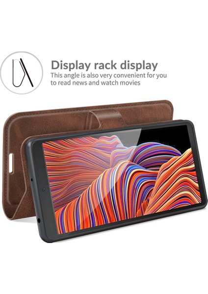 Samsung Galaxy Xcover 5/xcover 5s-Brown Için Cüzdan Tasarımı Deri Telefon Standı Kabuğu (Yurt Dışından)