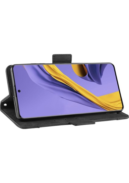 Samsung Galaxy M51-BLACK Için Deri Cüzdan Stand Koruyucu Kılıf (Yurt Dışından)