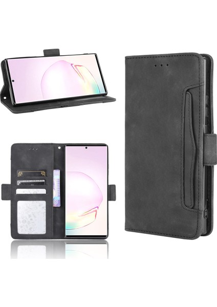 Samsung Galaxy NOTE20 Ultra/20 Ultra 5g-Black Için Çoklu Kart Yuvası Cüzdan Kabuğu Deri Cep Telefonu Kılıfı (Yurt Dışından)
