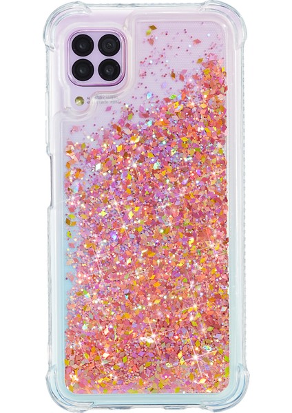 Samsung Galaxy A12-ROSE Altın Için Glitter Powder Quicksand ve Tpu Koruma Arka Kapak Kılıfı (Yurt Dışından)