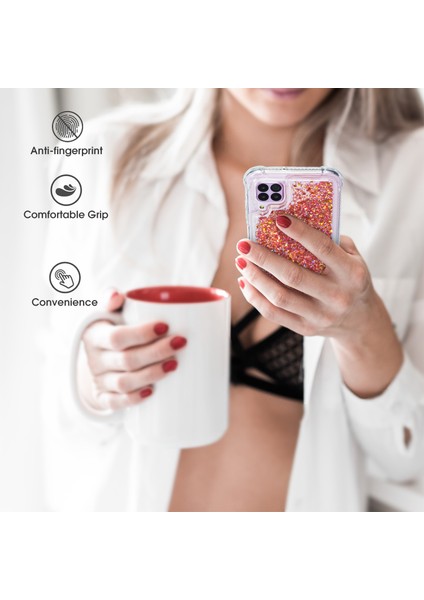 Samsung Galaxy A12-ROSE Altın Için Glitter Powder Quicksand ve Tpu Koruma Arka Kapak Kılıfı (Yurt Dışından) fiyatları