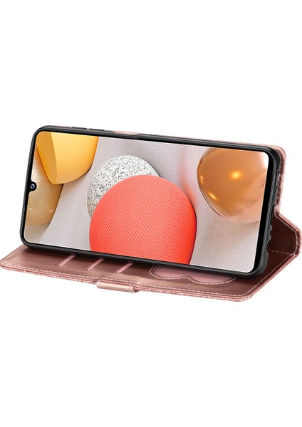 Seashell Digital Flash Powder Fermuar Cep Cüzdanı Flip Deri Telefon Kılıfı Samsung Galaxy A12-ROSE Altın Için Kayış (Yurt Dışından)