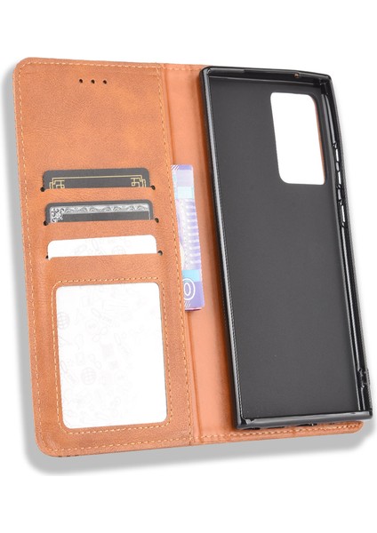 Samsung Galaxy NOTE20 Ultra/20 Ultra 5g-Brown Için Otomatik Emilmiş Pu Deri Kabuk Cüzdan Retro Kapak (Yurt Dışından) fırsatları