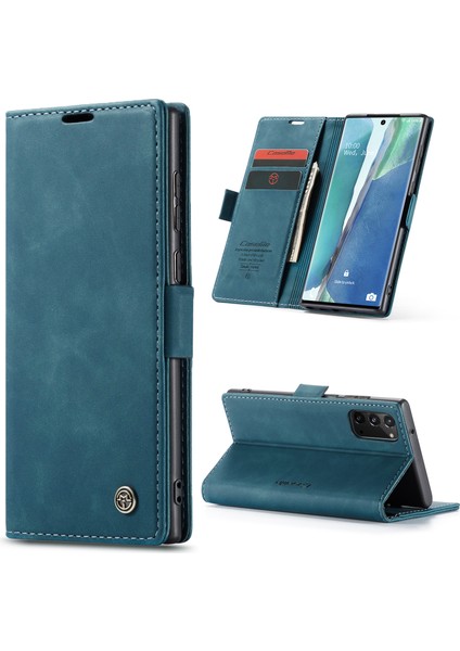 Basitlik Samsung Galaxy NOTE20/NOTE20 5g-Green Için Otomatik Emilmiş Deri Kabuk Cüzdan Kılıfı (Yurt Dışından)