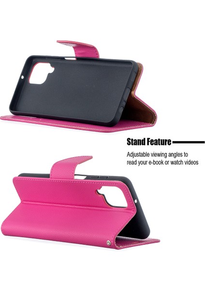 Samsung Galaxy A12-ROSE Için Litchi Cilt Cüzdan Saf Renkli Telefon Kılıfı (Yurt Dışından) indirimleri