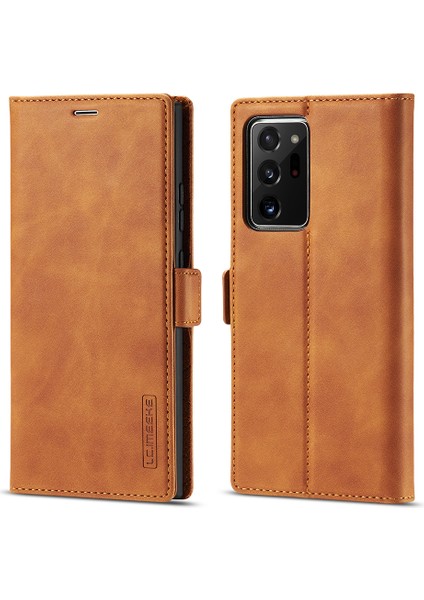 Samsung Galaxy NOTE20 ULTRA/NOTE20 Ultra 5g-Brown Için Lc Güçlü Manyetik Seri Deri Cüzdan Telefon Koruyucu Kabuk (Yurt Dışından) modelleri