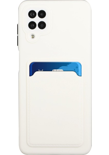 Samsung Galaxy A12-WHITE Için Kart Yuvası ile Yumuşak Tpu Telefon Kılıfı Kapağı (Yurt Dışından) fiyatları
