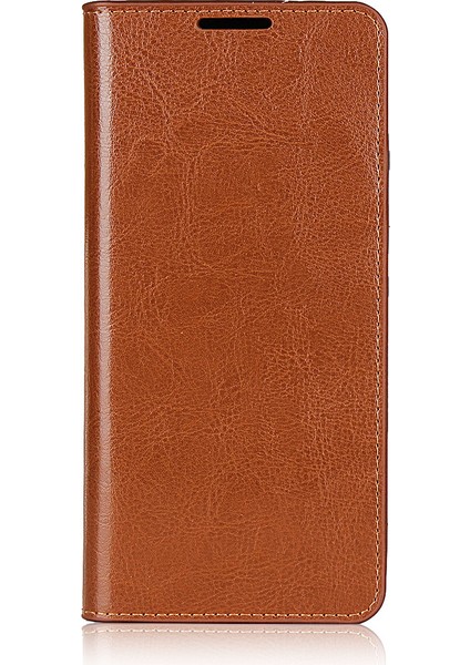 Samsung Galaxy A31-BROWN Için Çılgın At Cüzdan Standı Orijinal Deri Kılıf (Yurt Dışından)