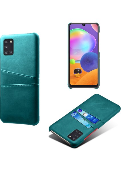 Samsung Galaxy A31-YEŞIL Için Pu Deri Kaplamalı Sert Pc Kabuğu (Yurt Dışından)