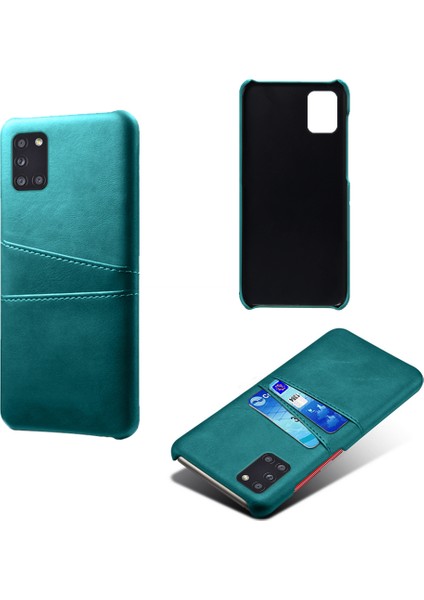 Samsung Galaxy A31-YEŞIL Için Pu Deri Kaplamalı Sert Pc Kabuğu (Yurt Dışından)