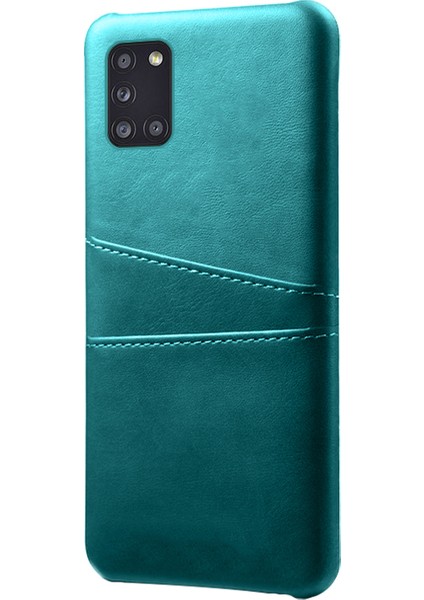 Samsung Galaxy A31-YEŞIL Için Pu Deri Kaplamalı Sert Pc Kabuğu (Yurt Dışından)