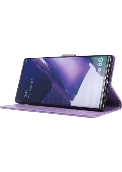Kelebek Çiçek Baskı Tpu+Pu Deri Cüzdan Stand Kapak Kılıfı Samsung Galaxy NOTE20 ULTRA/NOTE20 Ultra 5g-I-Light Mor (Yurt Dışından) fırsatları