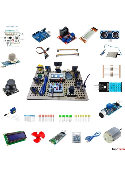 Arduino Sensörler  Eğitim Kartlı  Modüler Stem Deney Seti - Arduino Proje Seti Organizer Çantalı