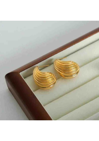 Çizgili Şu Damlası Botte Trend Küpe modelleri