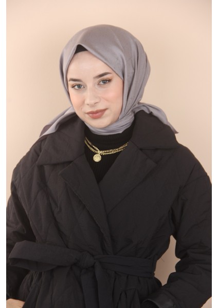HaremScarfs Gri Harem Scarf Almira Monogram Eşarp