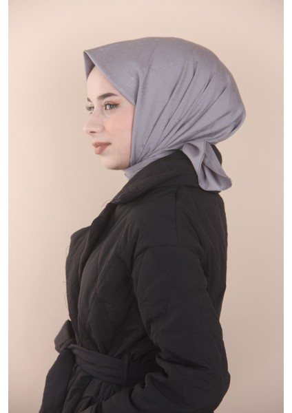 HaremScarfs Gri Harem Scarf Almira Monogram Eşarp