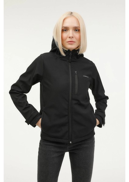 Kapüşonlu Softshell Siyah Kadın Mont 2W5CT20003PR