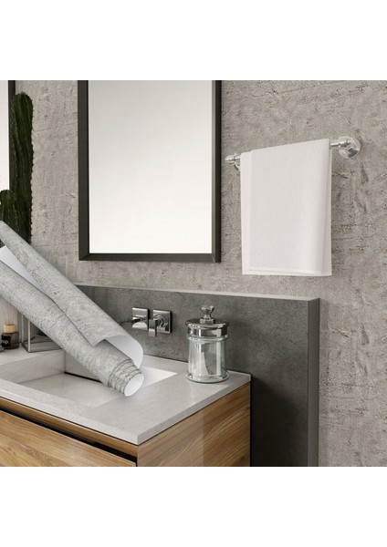 Gri Sıvalı Yapışkanlı Folyo, Minimalist Folyolar, Mutfak, Tezgah, Masa, Dolap Kaplama Folyosu, Isıya Dayanıklı, Su Geçirmez, Yapışkan Folyolar, Sticker, Büyük Ebatlı, Dekoros indirimleri