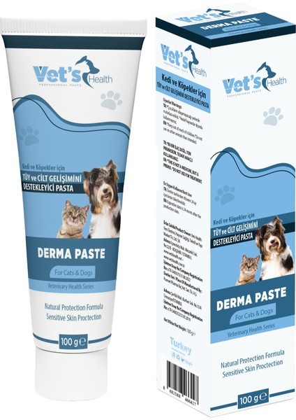 Derma Paste Kedi ve Köpekler Için Tüy ve Cilt Gelişimini Destekleyici Pasta 100G