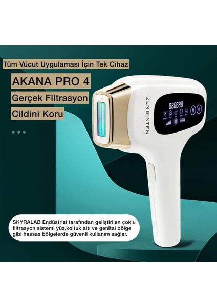 Akana Pro 4 999.999 Atımlı Pro 4f Tüm Vücut Için Buz Başlıklı Ipl Lazer Epilasyon Cihazı