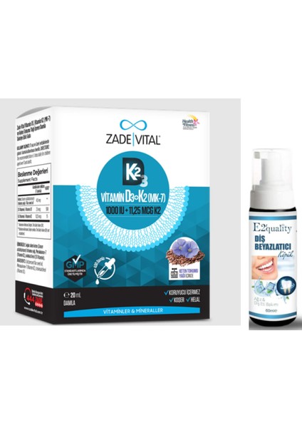 Vitamin D3k2 Ve Keten Tohumu Içeren Damla 20 Ml - Diş Beyazlatıcı Köpük