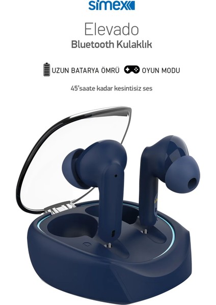 Elevado Tws Bluetooth Kulaklık Oyun Modlu 45 Saat Kesintisiz Kullanım