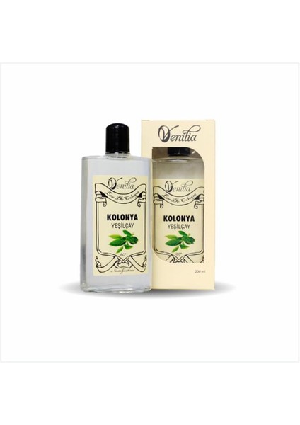 200 ml Cam Şişe Venilia Yeşil Çay Esanslı Kolonya - Yeşil Çay Kolonyası