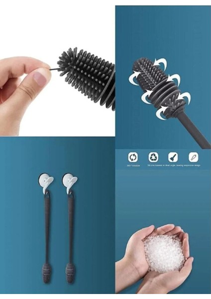 Uzun Saplı Silikon Bardak, Biberon, Kavanoz Yıkama Fırçası modelleri