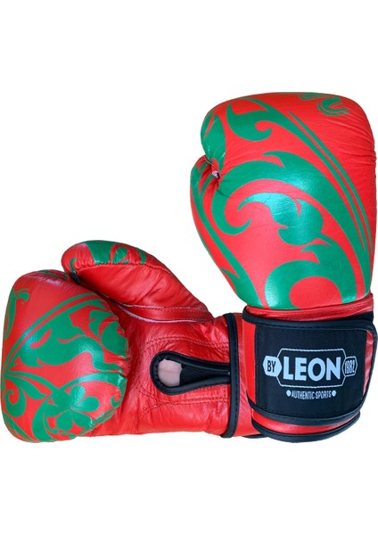 By Leon 1982 Leon Flower Deri Kick Boks ve Muay Thai Eldiveni Kırmızı