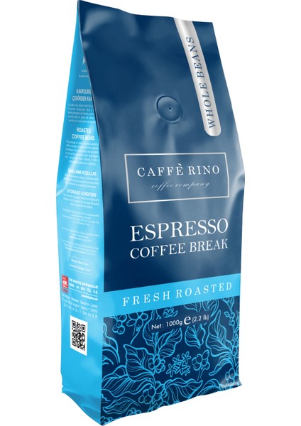 Caffe Rino Espresso Coffee Break 1000GR Çekirdek Kahve Caffe Rıno