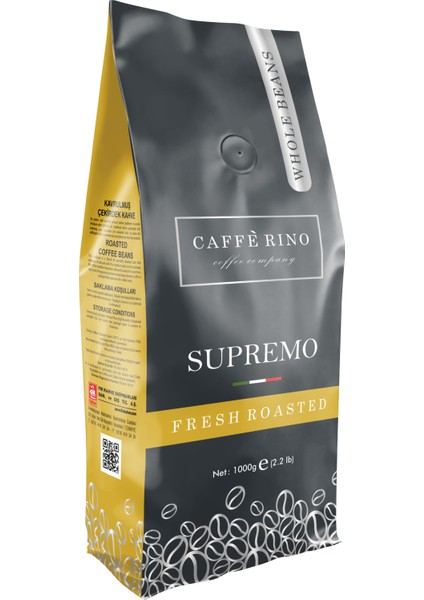 Espresso Supremo 1000gr Çekirdek Kahve Caffe Rıno