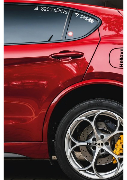 Bmw 320D Xdrive Sticker Telefon Şarj Wifi Batarya Şebeke Cam Oto Sticker 40X4CM Beyaz Uyumlu fiyatları
