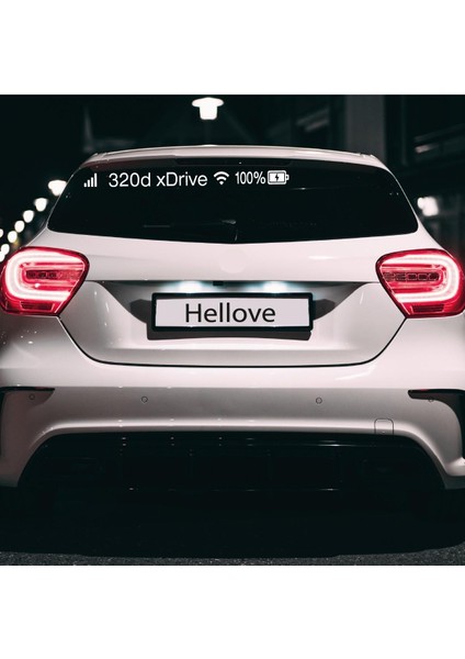Bmw 320D Xdrive Sticker Telefon Şarj Wifi Batarya Şebeke Cam Oto Sticker 40X4CM Beyaz Uyumlu modelleri