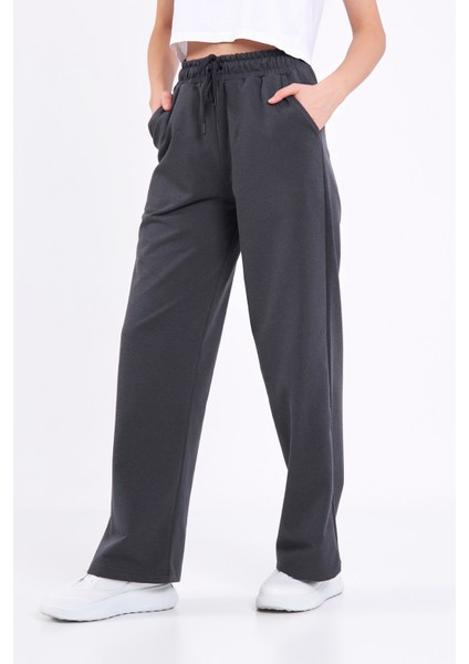 Siyah-Lacivert-Antrasit Mevsimlik Salaş Geniş Rahat Paça Yandan Cepli Kadın 3'lü Eşofman Altı fırsatları