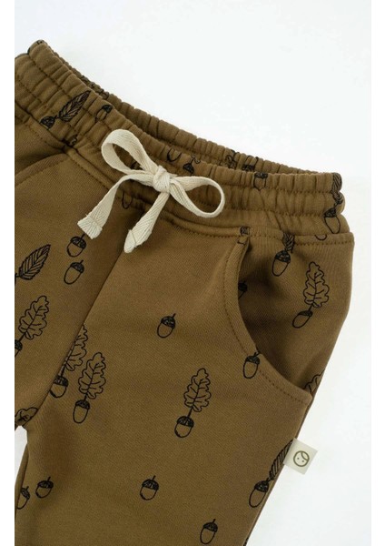 Çocuk Eşofman Takımı Haki Fındık Desenli Organik Pamuk modelleri