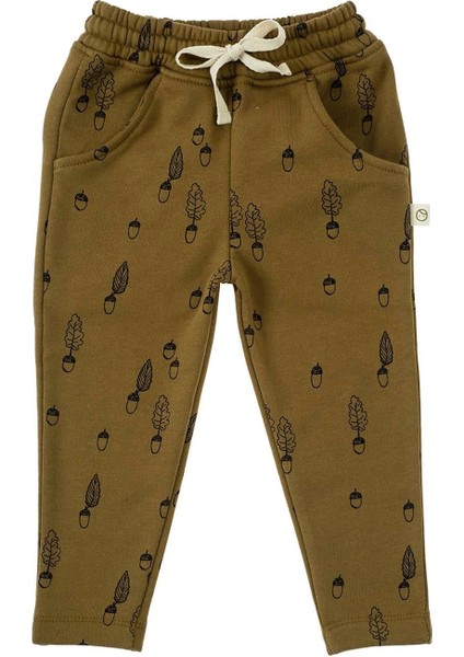 Çocuk Eşofman Takımı Haki Fındık Desenli Organik Pamuk indirimleri