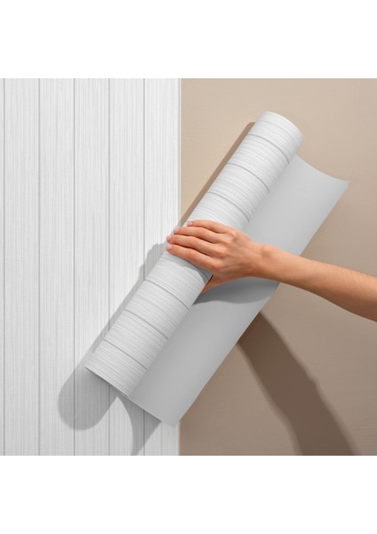 Beyaz Ahşap Şerit Panel Folyo, Modern Kendinden Yapışkanlı Folyolar, Dolap Yapışkanı, Duvar ve Mobilya Kaplama Folyosu, Su Geçirmez, Isıya Dayanıklı Büyük Ebatlı Çıkartma,dekoros fırsatları