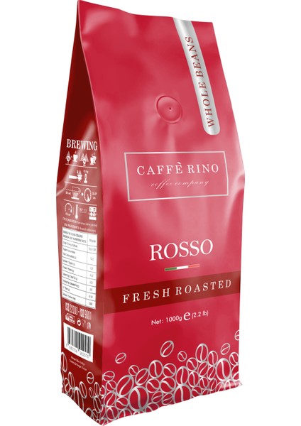 Caffe Rino Espresso Rosso 1000GR Çekirdek Kahve Caffe Rıno