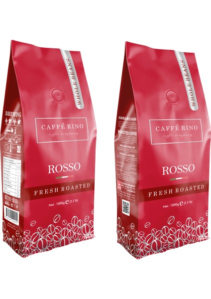 Caffe Rino Espresso Rosso 1000GR Çekirdek Kahve Caffe Rıno