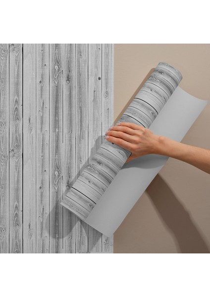 Gri Beyaz Lamine Ahşap Desenli Yapışkanlı Folyolar, Su Geçirmez, Isıya Dayanıklı, Banyo, Yatak Odası, Mutfak Için Ev Dekoru, Dolap Yapışkanı, Duvar ve Mobilya Kaplama Folyosu Dekoros fırsatları
