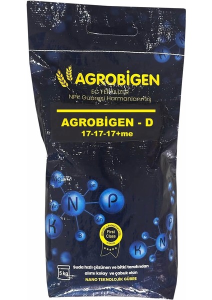 Agrobigen-D Npk Gübresi Harmanlanmış 17-17-17-Me 5kg