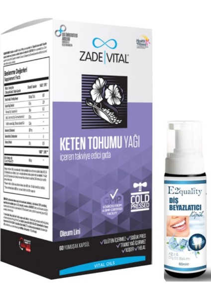 Keten Tohumu Yağı 625 Mg 60 Kapsül- Diş Beyazlatıcı Köpük